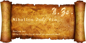 Nikolics Zsófia névjegykártya